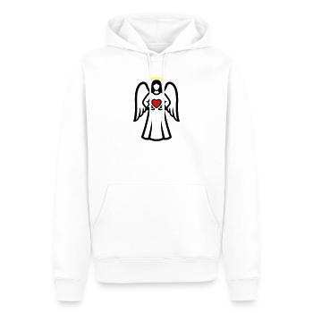 engel-paar-mit-herz-piktogramm-2 - Männer Premium Bio Hoodie - Weiß - Vorne - Nico (187cm)