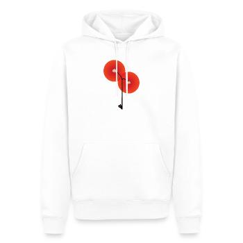 Lampadaire avec chat - Sweat à capuche Premium bio Homme - blanc - Devant - Nico (187cm)