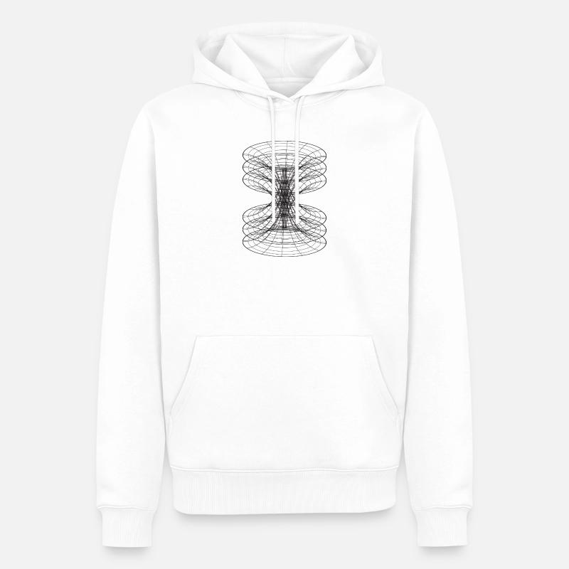 Sablier de la Grille Déformée - Sweat à capuche Premium bio Homme - blanc