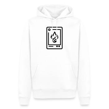 Carte de collection - Sweat à capuche Premium bio Homme - blanc - Devant - Nico (187cm)