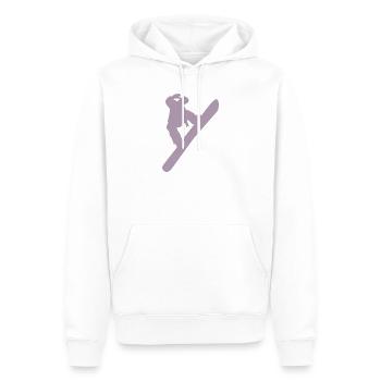 Silhouette de snowboarder Sport d’hiver Neige - Sweat à capuche Premium bio Homme - blanc - Devant - Nico (187cm)