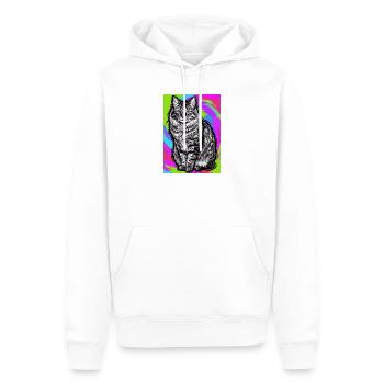 Katze - Männer Premium Bio Hoodie - Weiß - Vorne - Nico (187cm)