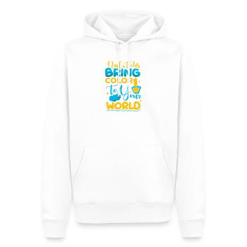 Designer de manucures Salon de manucure cosmétiques - Sweat à capuche Premium bio Homme - blanc - Devant - Nico (187cm)