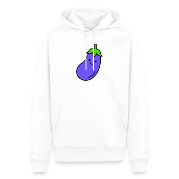 Aubergine - Männer Premium Bio Hoodie - Weiß - Vorne - Nico (187cm)