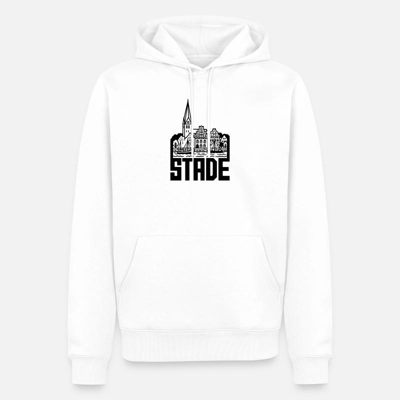 Monument Stade Silhouette - Sweat à capuche Premium bio Homme - blanc
