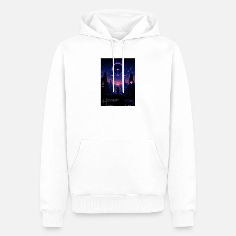 VOID//VISION – Pixel Void Dreams - Männer Premium Bio Hoodie - Weiß