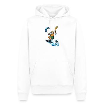 Neptune autrefois sportif - Sweat à capuche Premium bio Homme - blanc - Devant - Nico (187cm)