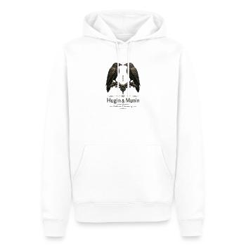 Hugin & Munin: Gedanken Erinnerung - Männer Premium Bio Hoodie - Weiß - Vorne - Nico (187cm)