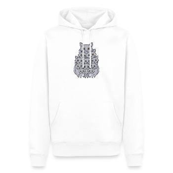 Adorable pile de chatons gris drôles de chatons empilés - Sweat à capuche Premium bio Homme - blanc - Devant - Nico (187cm)
