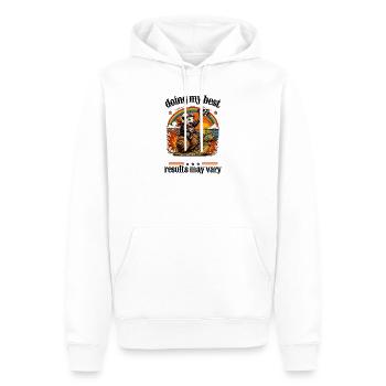 Rat de course sur un escargot - Sweat à capuche Premium bio Homme - blanc - Devant - Nico (187cm)
