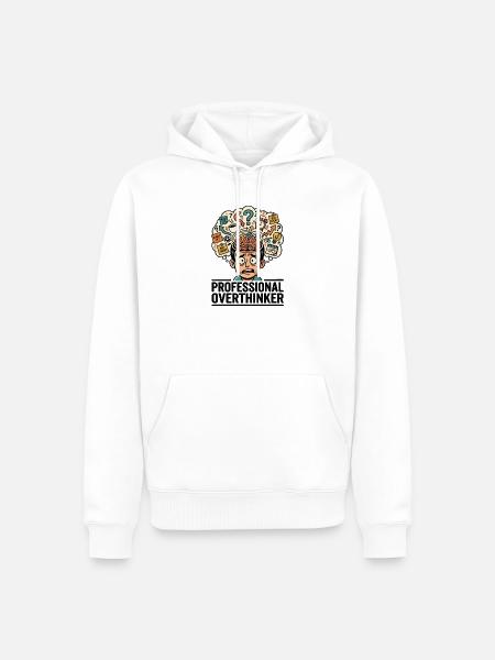 Professioneller Überdenker - Männer Premium Bio Hoodie - Weiß