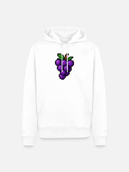 Weintrauben Pixel Obst - Männer Premium Bio Hoodie - Weiß