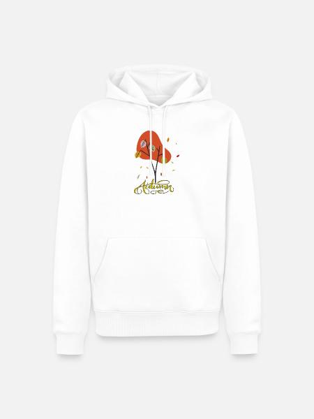 Herbstbaum mit farbenfrohen Blättern - Männer Premium Bio Hoodie - Weiß
