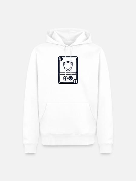 TCG Schild Sammelkarte Logo - Männer Premium Bio Hoodie - Weiß