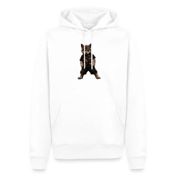 GRNDWLF Junior  - Männer Premium Bio Hoodie - Weiß - Vorne - Nico (187cm)