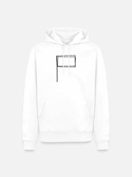 Eckfahne handgezeichnet - Männer Premium Bio Hoodie - Weiß