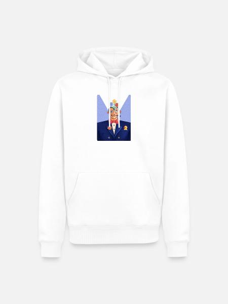 Geblümter Mann im Anzug - Männer Premium Bio Hoodie - Weiß