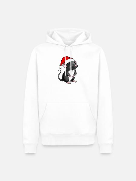 Weihnachtsmann Ratte - Männer Premium Bio Hoodie - Weiß