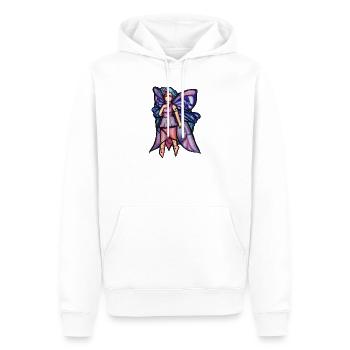 Schmetterlingsfee im lavendelfarbenen Glanz - Männer Premium Bio Hoodie - Weiß - Vorne - Nico (187cm)