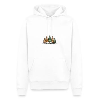Forêt, Paysage, Arbres - Sweat à capuche Premium bio Homme - blanc - Devant - Nico (187cm)