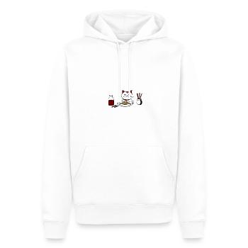 Katze und Ramen - Männer Premium Bio Hoodie - Weiß - Vorne - Nico (187cm)