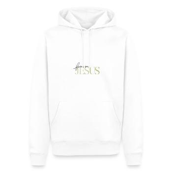 focus on Jesus - Men’s Premium Organic Hoodie - white - Front - Nico (187cm)