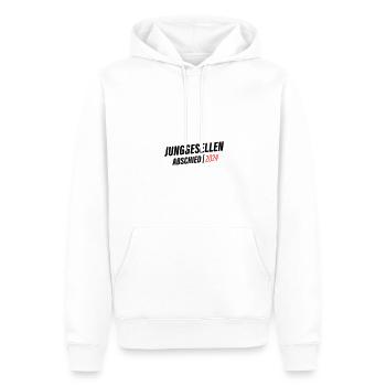 Enterrement de vie de garçon 2024 - Sweat à capuche Premium bio Homme - blanc - Devant - Nico (187cm)