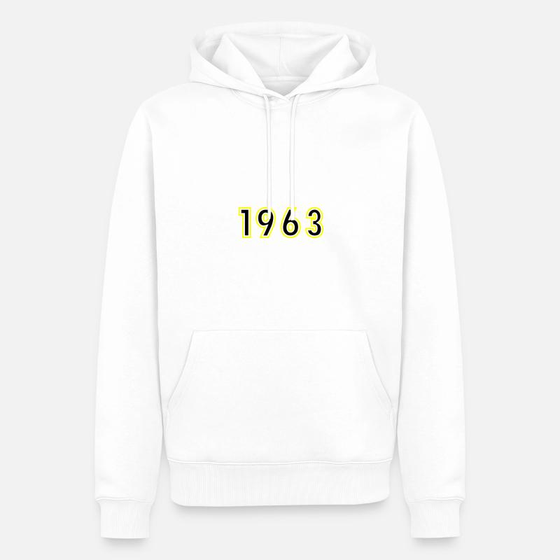 1963 Année Anniversaire - Sweat à capuche Premium bio Homme - blanc