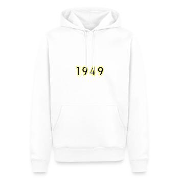 1949 Année Anniversaire - Sweat à capuche Premium bio Homme - blanc - Devant - Nico (187cm)