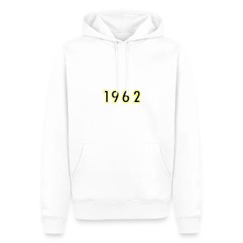 1962 Année Anniversaire - Sweat à capuche Premium bio Homme - blanc - Devant - Nico (187cm)