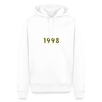 1998 Année Anniversaire - Sweat à capuche Premium bio Homme - blanc - Devant - Nico (187cm)