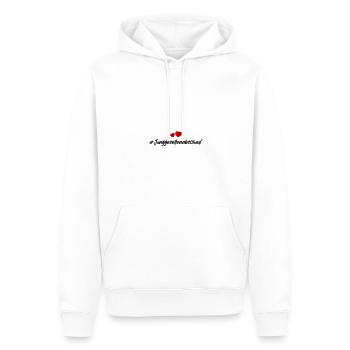 Enterrement de vie de garçon coeur - Sweat à capuche Premium bio Homme - blanc - Devant - Nico (187cm)