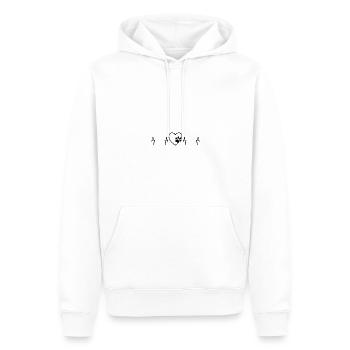 Hund Herzschlag Herz Hunde Liebe Hundeliebe - Männer Premium Bio Hoodie - Weiß - Vorne - Nico (187cm)