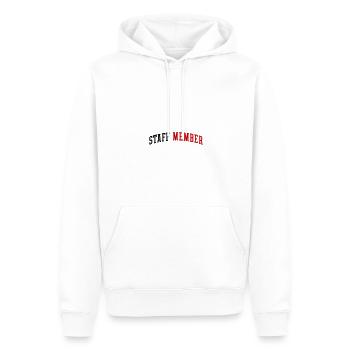 Membre du personnel - Sweat à capuche Premium bio Homme - blanc - Devant - Nico (187cm)