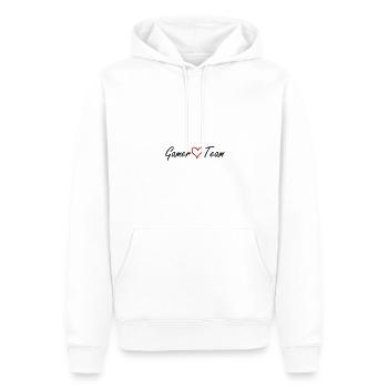 Cœur de l’équipe Gamer - Sweat à capuche Premium bio Homme - blanc - Devant - Nico (187cm)
