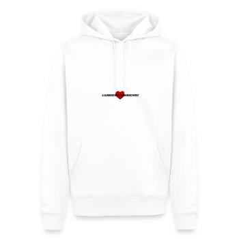 Enterrement de vie de garçon coeur - Sweat à capuche Premium bio Homme - blanc - Devant - Nico (187cm)