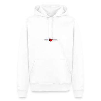 Icône de ligne de cœur - Sweat à capuche Premium bio Homme - blanc - Devant - Nico (187cm)