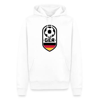 Badge de football allemand - Sweat à capuche Premium bio Homme - blanc - Devant - Nico (187cm)