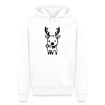 Hirsch - Männer Premium Bio Hoodie - Weiß - Vorne - Nico (187cm)