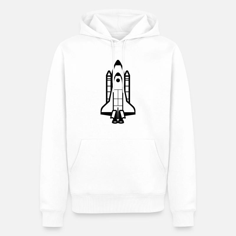 Fusée - Sweat à capuche Premium bio Homme - blanc