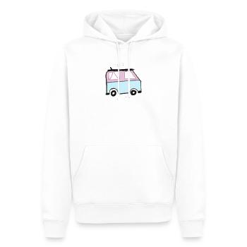 live simply bus - Men’s Premium Organic Hoodie - white - Front - Nico (187cm)