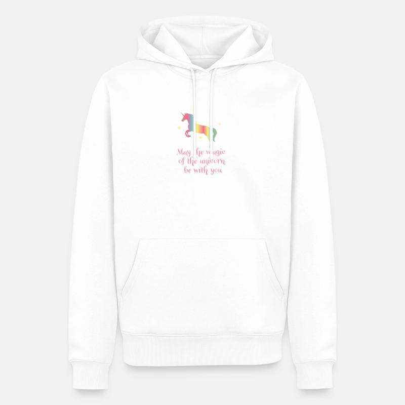 Licorne - Sweat à capuche Premium bio Homme - blanc
