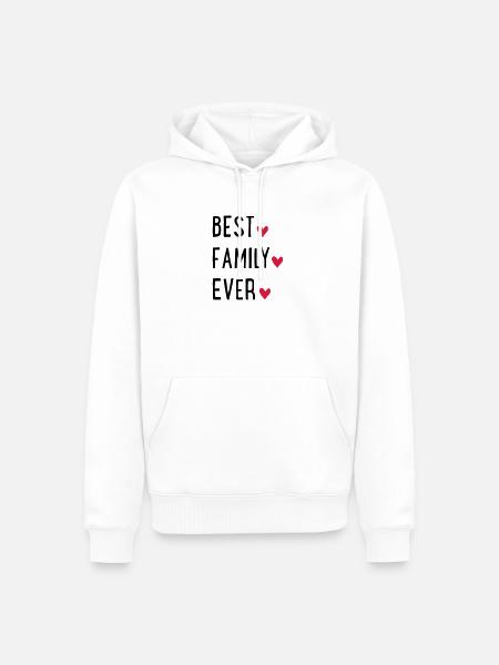 Beste familie - Mannen Premium Bio hoodie - wit