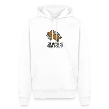Teddy braucht mehr Schlaf - Männer Premium Bio Hoodie - Weiß - Vorne - Nico (187cm)