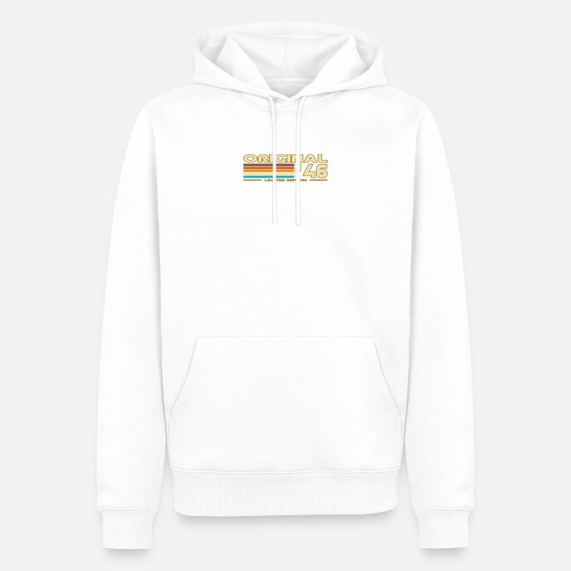 Originale 46 Pastellstreifen - Männer Premium Bio Hoodie - Weiß