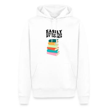 Facilement distrait par les livres Rétro Vintage Lecture - Sweat à capuche Premium bio Homme - blanc - Devant - Nico (187cm)