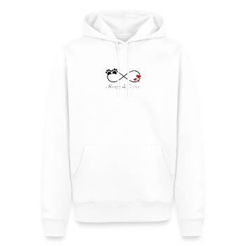 Amour infini du chien rouge - Sweat à capuche Premium bio Homme - blanc - Devant - Nico (187cm)