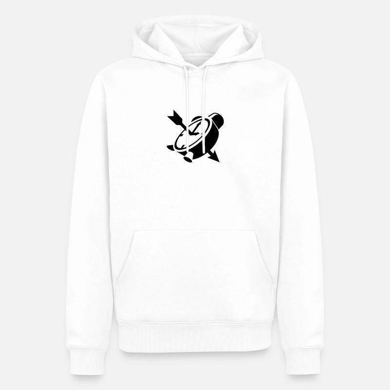 Un réveil avec une flèche - Sweat à capuche Premium bio Homme - blanc