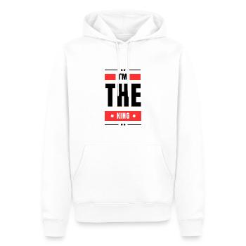 King - Men’s Premium Organic Hoodie - white - Front - Nico (187cm)