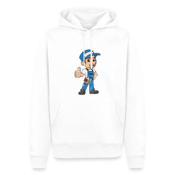 Électricien rétro vintage style grunge - Sweat à capuche Premium bio Homme - blanc - Devant - Nico (187cm)